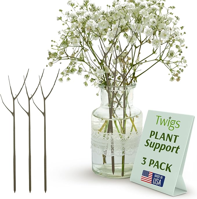 Plant Support Stakes, Stem Holder Structures for Indoor & Outdoor Use, Garden Accessories for Climbing & Potted Plants, Trellis Alternative - Moonstone, 3 Pack, 22" L, Original