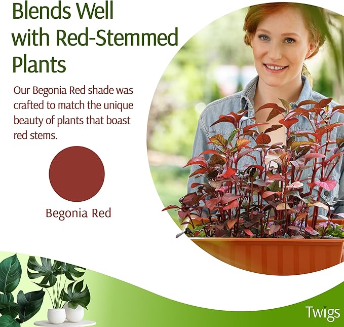 Plant Support Stakes, Stem Holder Structures for Indoor & Outdoor Use, Garden Accessories for Climbing & Potted Plants, Trellis Alternative - Begonia Red, 10 Pack, 22" L, Original