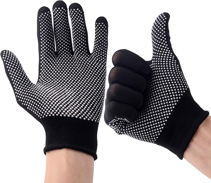 24Pcs Work Gloves Anti-slip Knitted Stretchy Cloth Glove Thin Moist Glove Liners