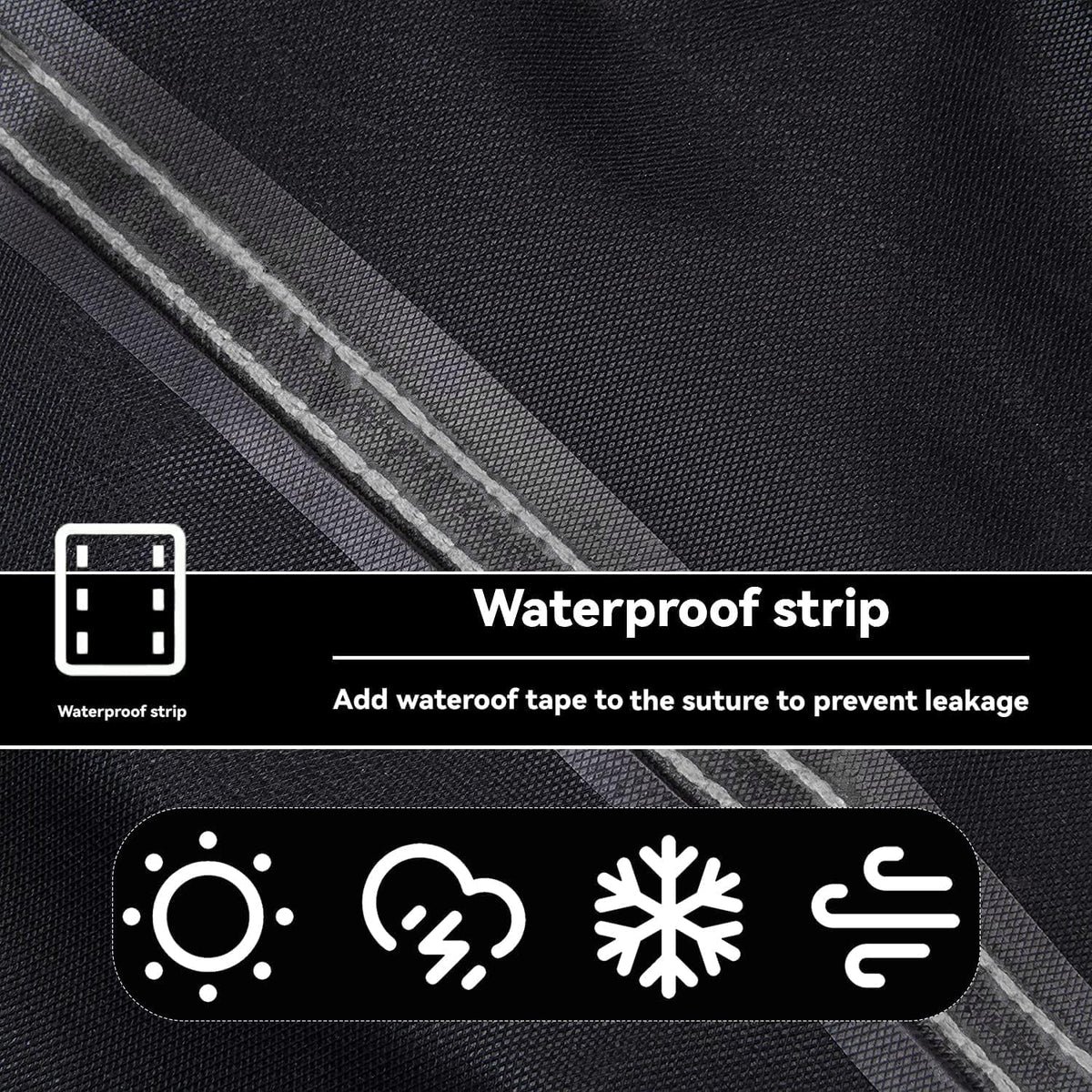 Outdoor Dining Table Cover - Heavy Duty Waterproof Cover for Patio Metal Steel Slat Table, Compatible 64" x 38" Black