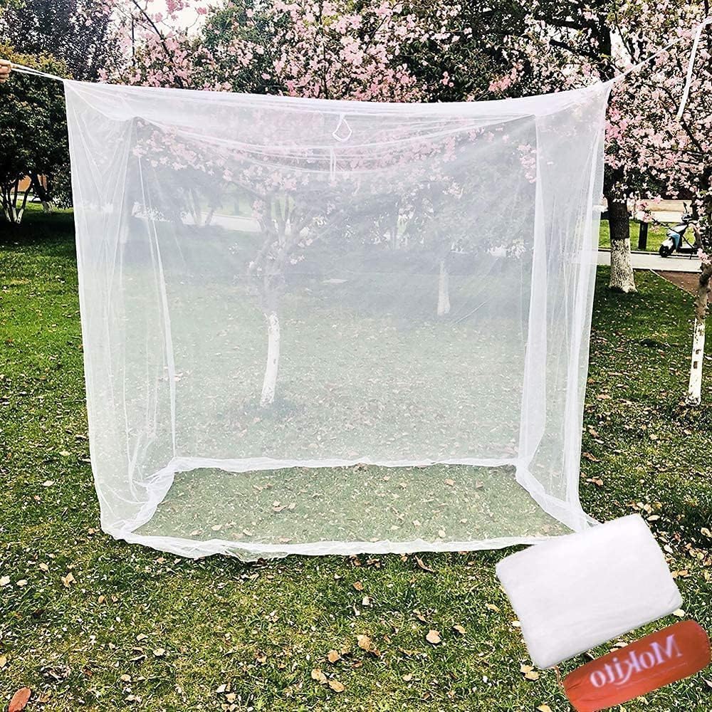 Camp Mosquito Net, 200 x200cm Ultra Large Mosquito Net Camping Tent for Camping, Finest Holes Mesh 20, Square Netting Curtain for Bunk Bed, Camping, Bedding, Patio, Easy Installation, Storage Bag