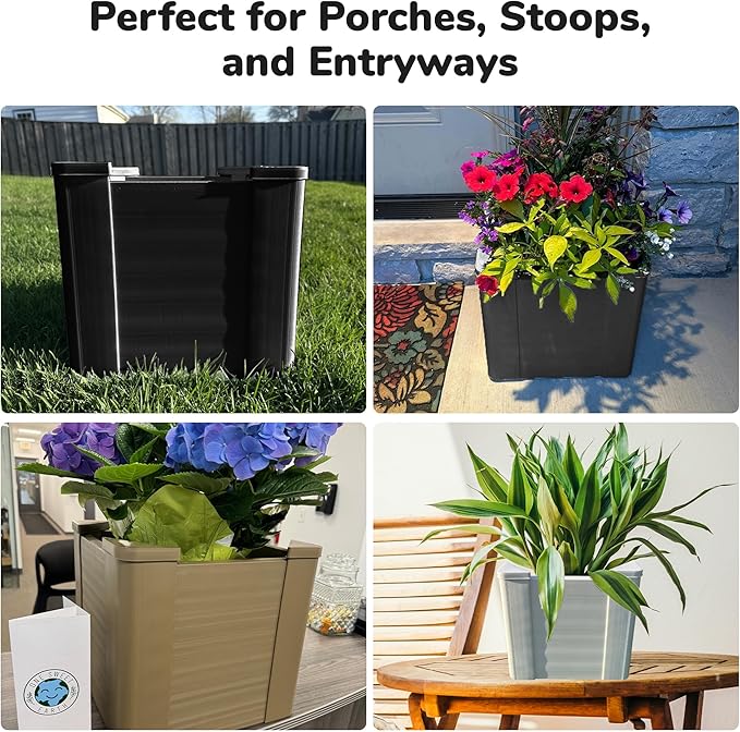 Raised Garden Bed - 1x1 ft Planter Box - Black HDPE - No Tools Needed - DIY Kit for Urban Gardening, Flowers, Herbs & Vegetables - Made in The USA - 2 Pack