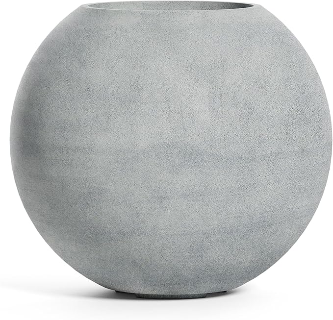 Orbo Globe Sphere Planter - 29.5 in x 29.5 in x 26.2 in - Concrete Stone