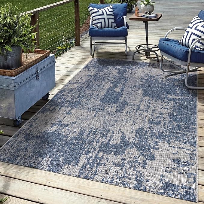 Keen Home Design Terrace Outdoor Area Rug - 9x12 Washable Indoor/Outdoor Rug for Patio, Kitchen, Balcony, Beach, Garden, Deck and Porch, Size: 8'10"x12'