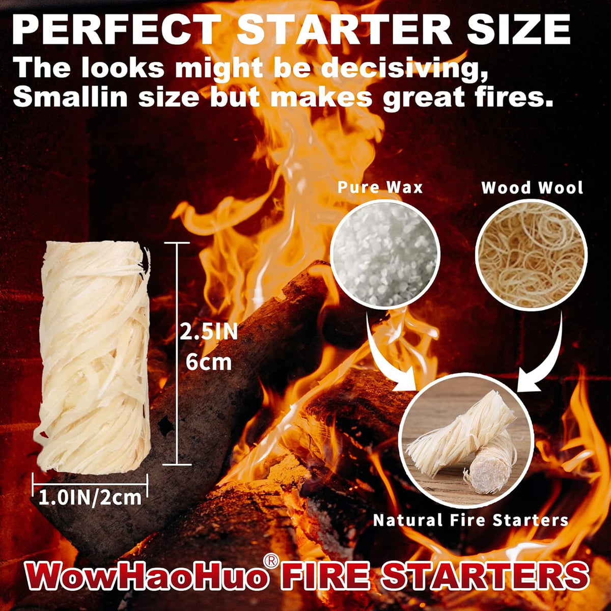 165Pcs Fire Starters for Fireplace, Campfire, BBQ, Grill Starter - All-Weather Firestarter - Charcoal Starter for Indoor and Outdoor