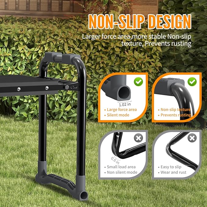 Garden Kneeler and Seat, Wider and Thicker Kneeling Pad Heavy Duty Gardening Stool with Gardening Tool Pouch and Bag, Garden Bench/Chair Gifts for Women, Seniors