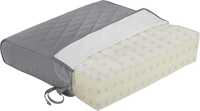 Classic Accessories Montlake FadeSafe Water-Resistant 21 x 20 x 4 Inch Wide Back Patio Quilted Lounge Cushion, Grey