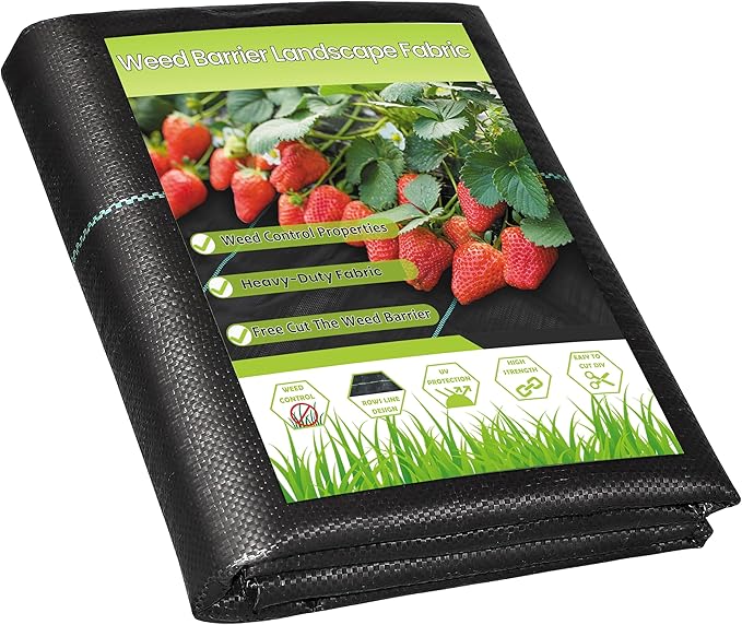 3FTx50FT Weed Barrier Fabric Heavy Duty, Gardening Landscape Fabric Cover Mat, Durable Weed Control Fabric for Garden Bed Cover, Landscaping, Commercial Driveway, Underlayment Use (3x50FT-3.2OZ)