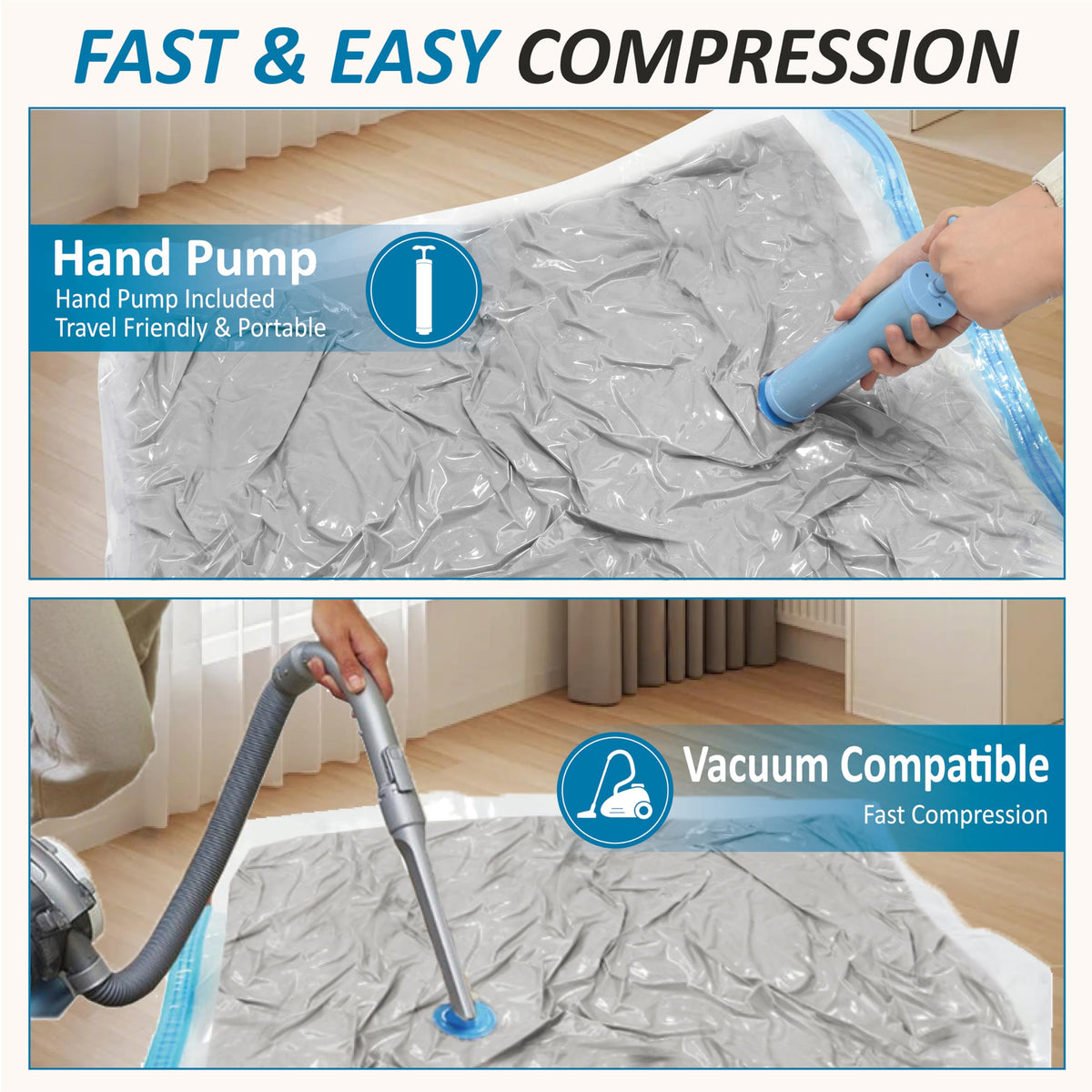 Vacuum Storage Bags with Hand Pump, Vacuum Seal Space Saver Bags,20 Combo