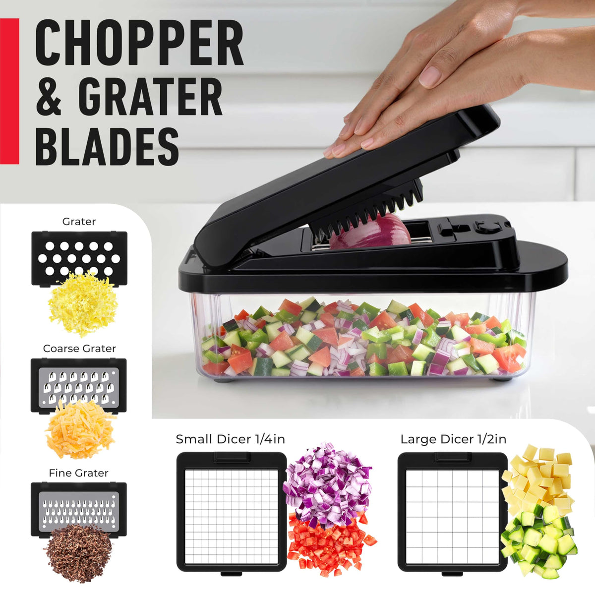 MUELLER HOME Pro-Series 10-in-1, 8 Vegetable Chopper & Mandoline Slicer