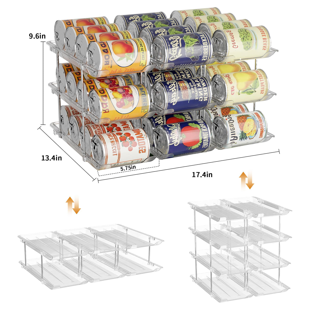 LXLXXL Can Organizer for Pantry Canned Food Storage Goods Holders 3 Tier
