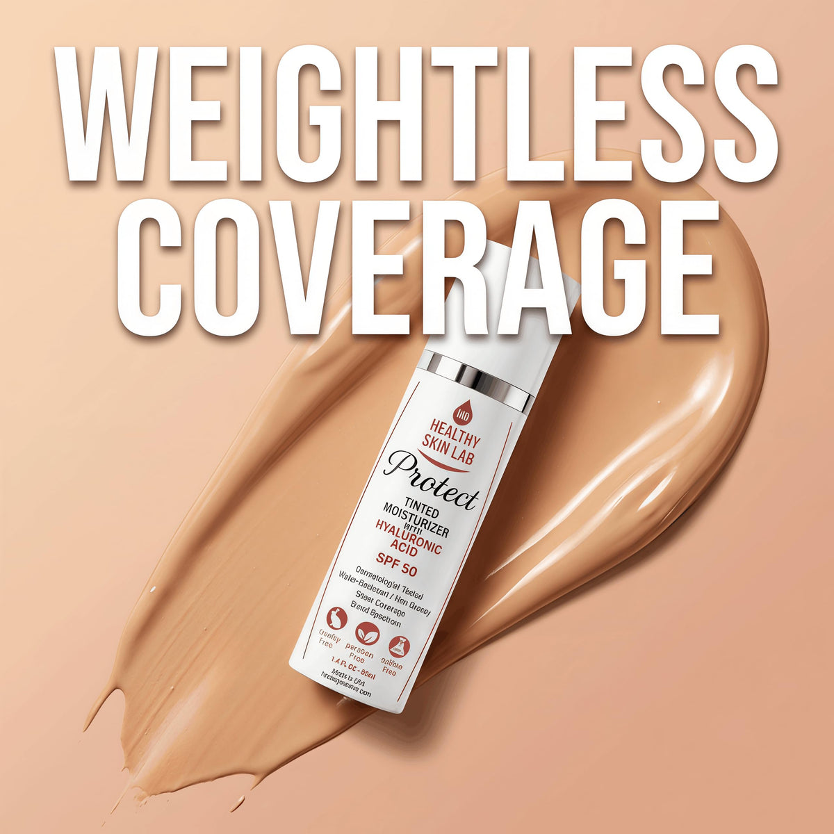 Healthy Skin Lab Protect Tinted Moisturizer SPF 50, Sheer Universal Tint, Lightweight Hydrating Mineral Sunscreen for Face, Hyaluronic Acid, Broad-Spectrum Daily SPF, Dermatologist-Tested, 1.8 oz