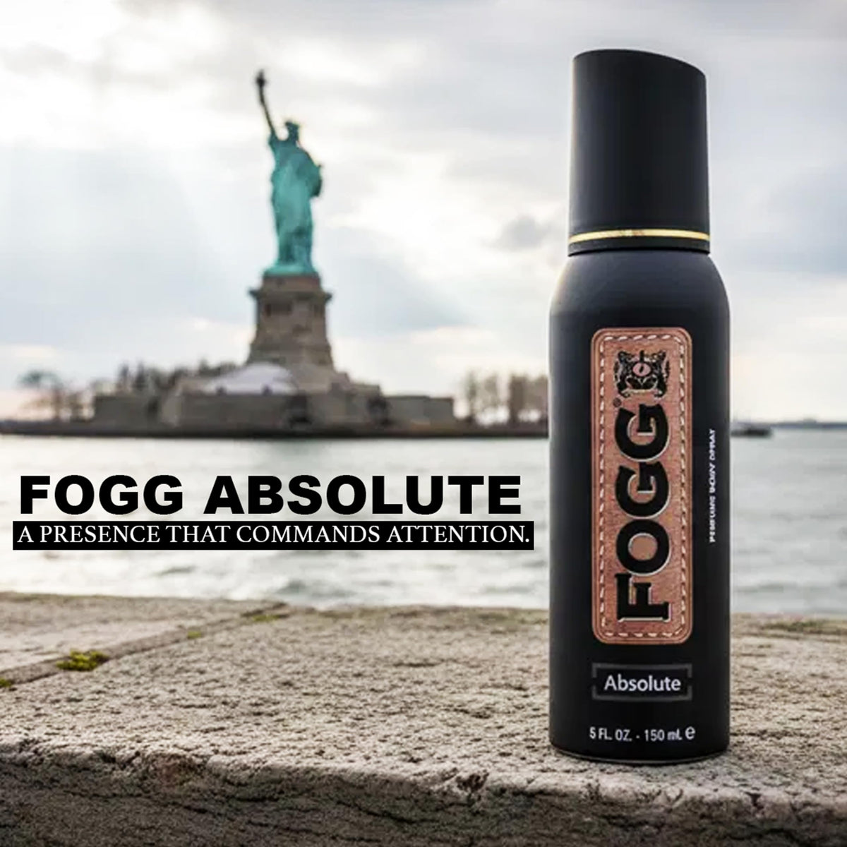 Absolute by Fogg - Mens Body Spray - Fresh Spicy Woody Fragrance Body Spray - Perfume-Based - Top Notes of Lemon, Bergamot, Pineapple - 5 oz