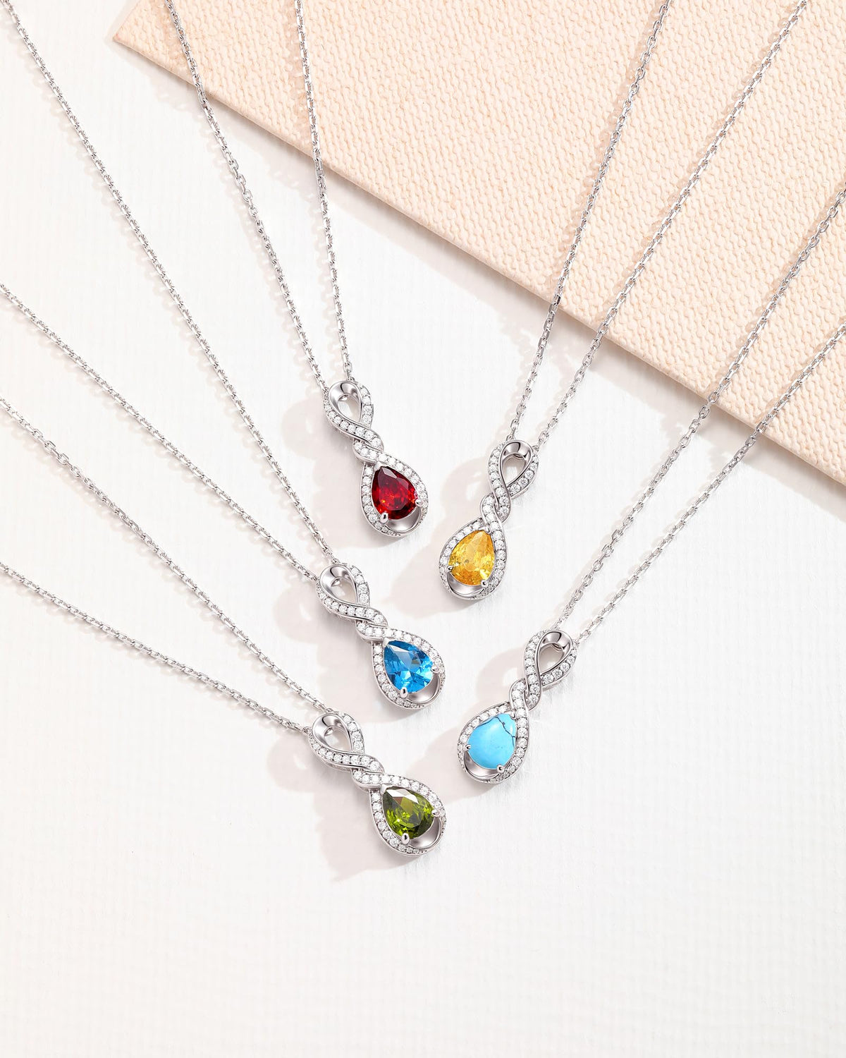 FANCIME Garnet Necklace For Women January Birthstone Jewelry