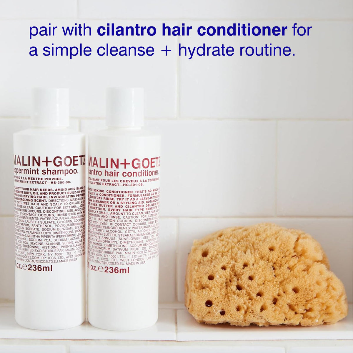 MALIN+GOETZ Peppermint Shampoo, A Clarifying Daily Cleanser, 16 fl oz