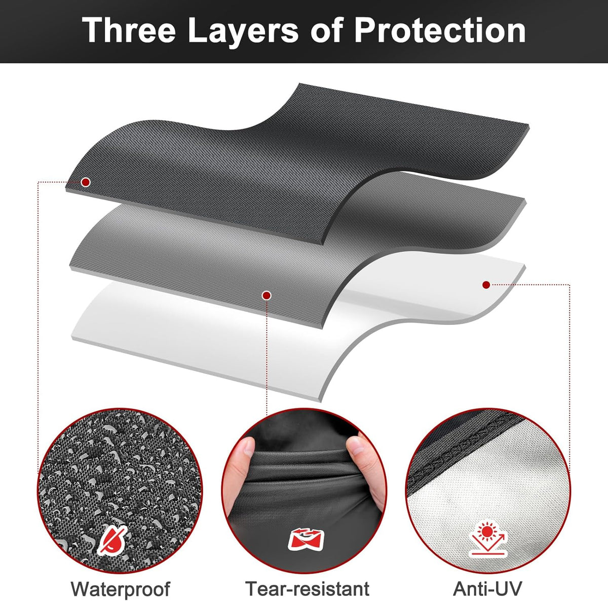 LBTING Grill Cover, 40-inch Heavy Duty 300D Oxford Waterproof Windproof UV Resistant BBQ Gas Grill Cover for Outdoor Barbecue Fit Most Brands Weber, Brinkmann, Char Broil, Holland