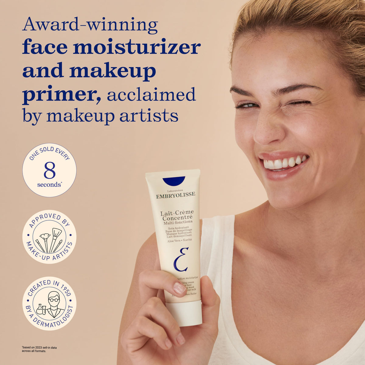 Embryolisse Lait-Crème Concentré Face Moisturizer and Makeup Primer, French Face Cream With Shea Butter & Aloe Vera, 2.54 Fl Oz