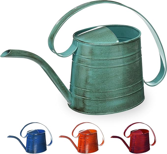 ROBERT ALLEN MPT01505 Danbury Metal Watering Can, Surf Light Blue