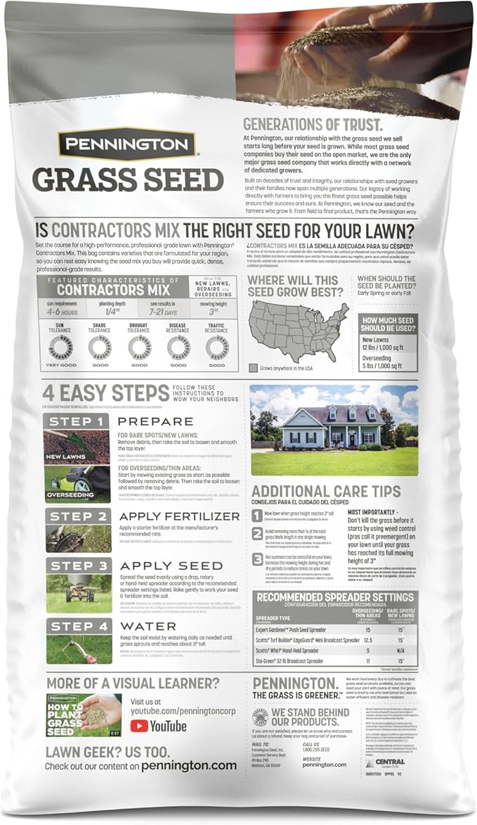 Pennington Contractors Grass Seed Mix Central 20 lb
