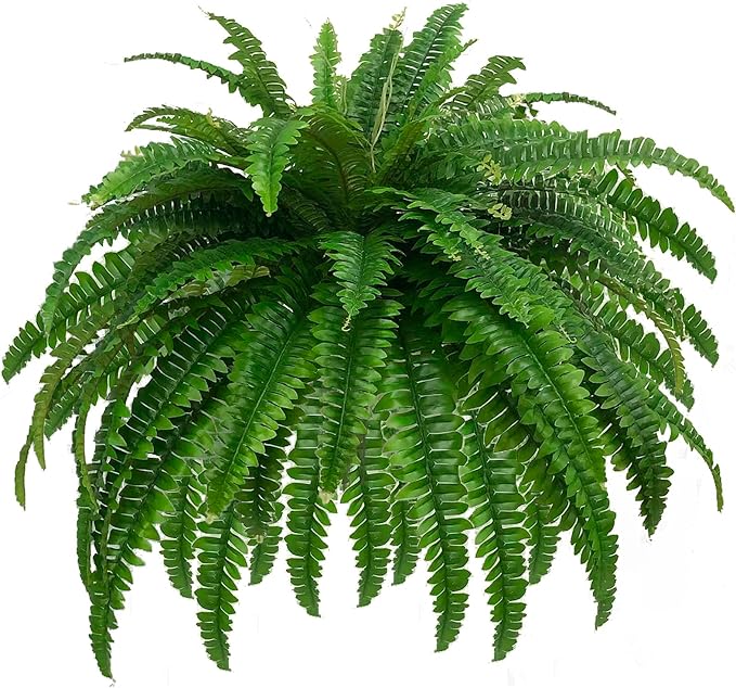 GYERB Large Fake Boston Ferns, 88 Branches Artificial Ferns, Faux Fern Plants for Home, Office, Garden Indoor Outdoor Decoration(48 inch,1pack)