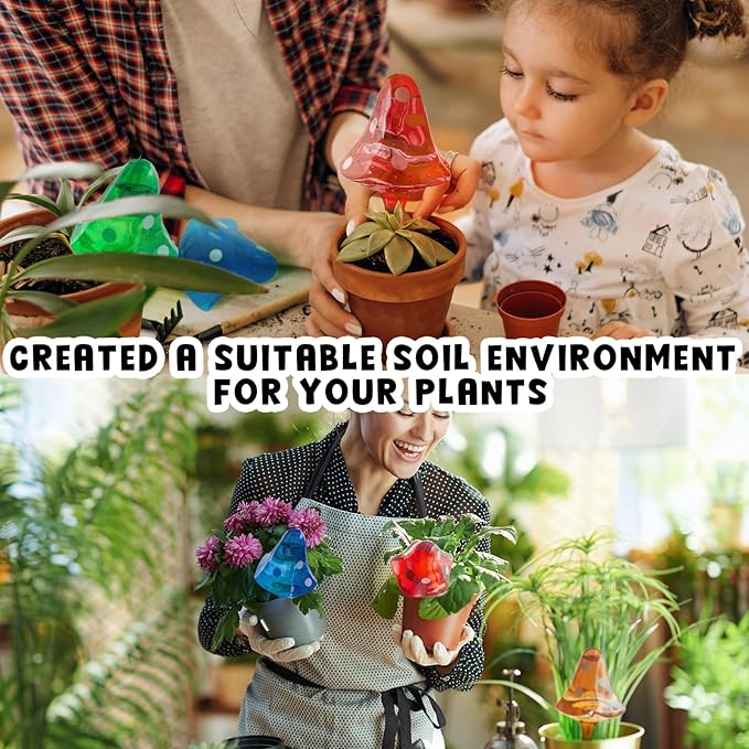 Plant Self Watering Globes Bulbs Planter Insert Automatic Plastic Watering Devices Plant Waterer Spikes for Indoor Outdoor,Self Irrigation System Lasts for One Week