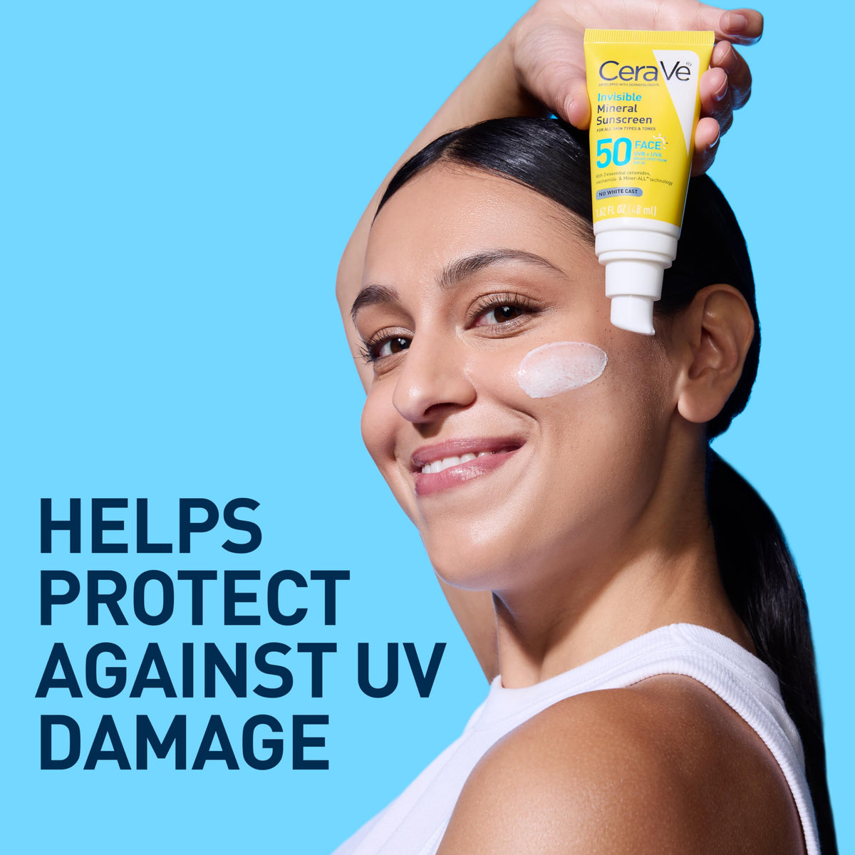 CeraVe Invisible Mineral Sunscreen SPF 50, Face Sunscreen, 1.62oz