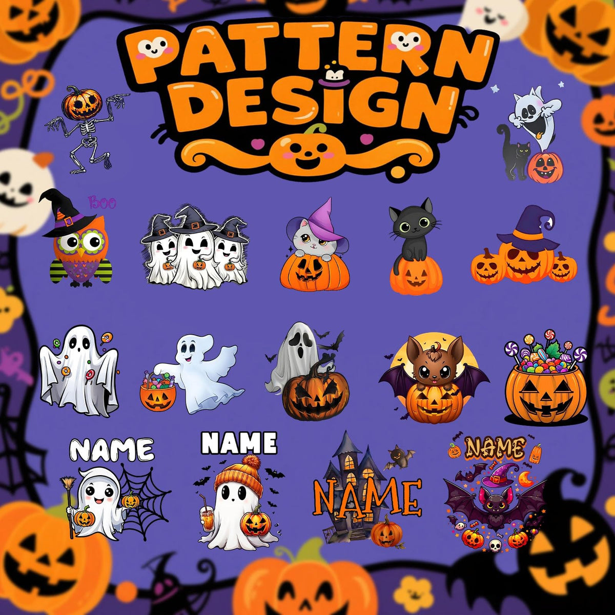Samenquet Personalized Halloween Baskets for Kids Customized Trick or Treat Bucket Custom Halloween Bag Gifts for Baby Boys Girl Toddler with Pumpkin