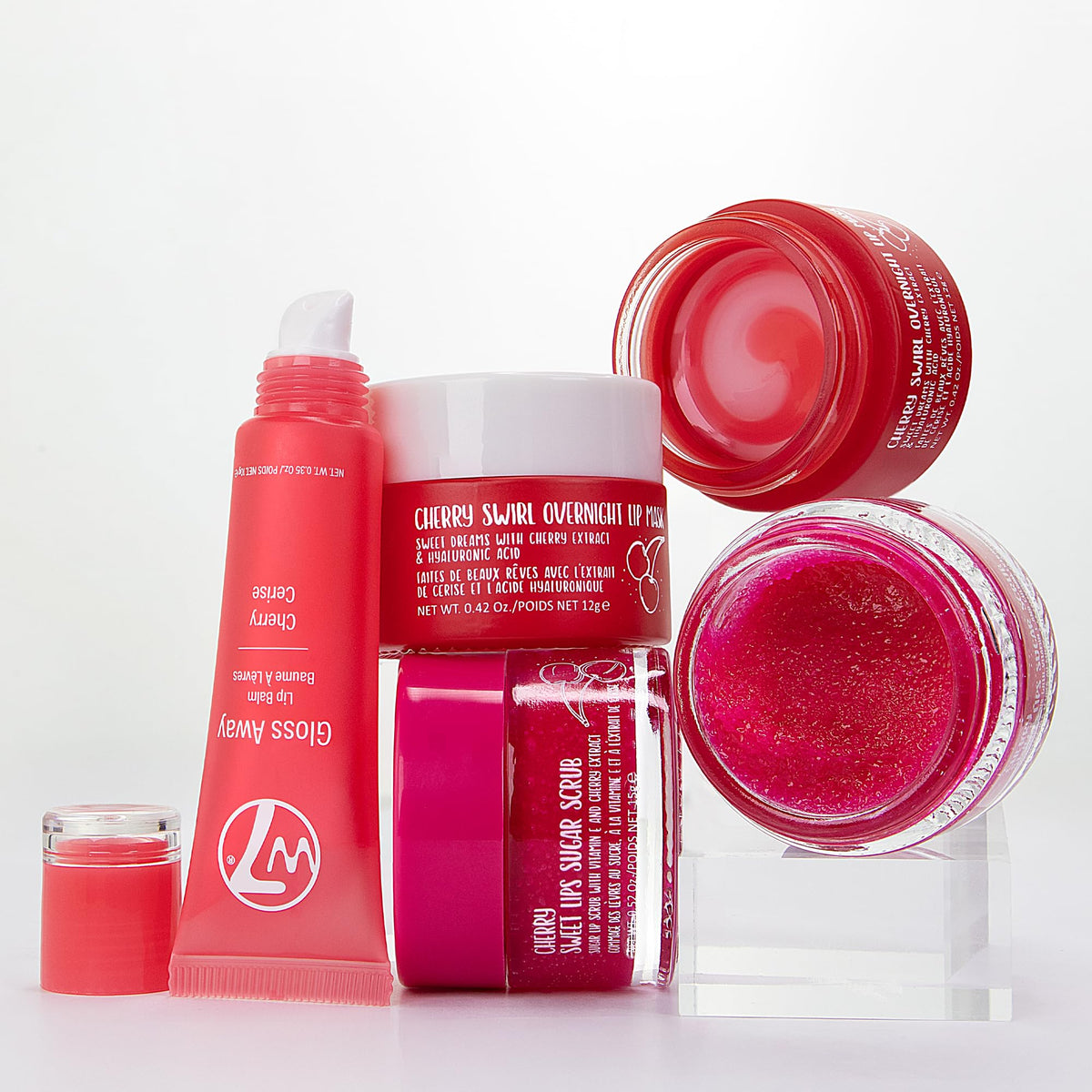 W7 Sweet Dreams Lip Care Trio - Overnight Mask, Balm and Scrub - Cherry