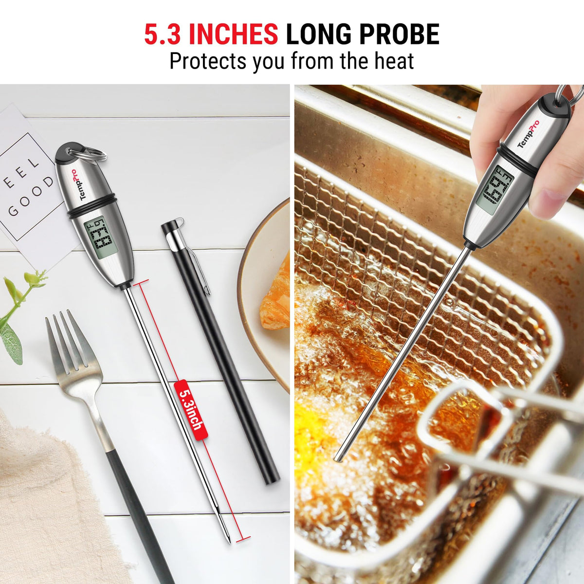 TempPro TempSwift 1 Sec Digital Food Thermometer for Kitchen Cooking
