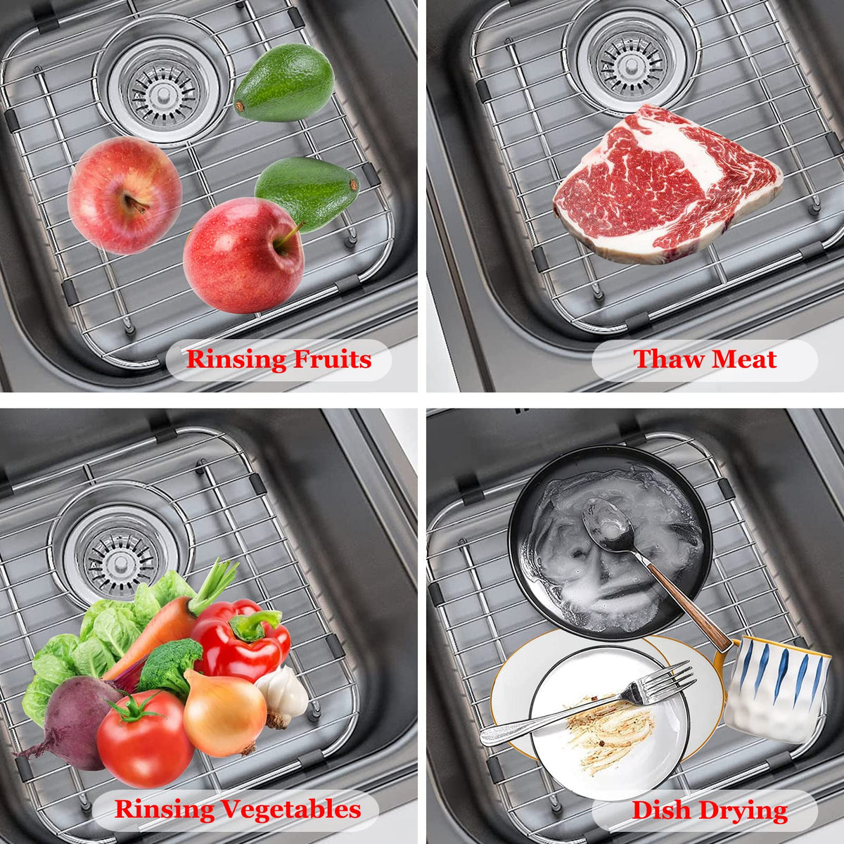 Orgneas Sink Protectors for Kitchen Sink Universal Double Bowl