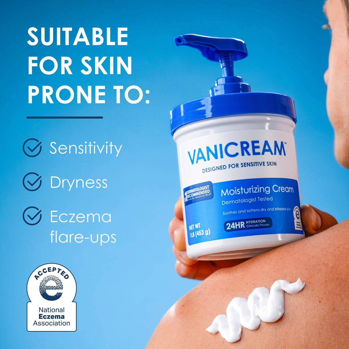 Vanicream Moisturizing Cream, Body & Face Moisturizer, 16 Oz Pump Dispenser