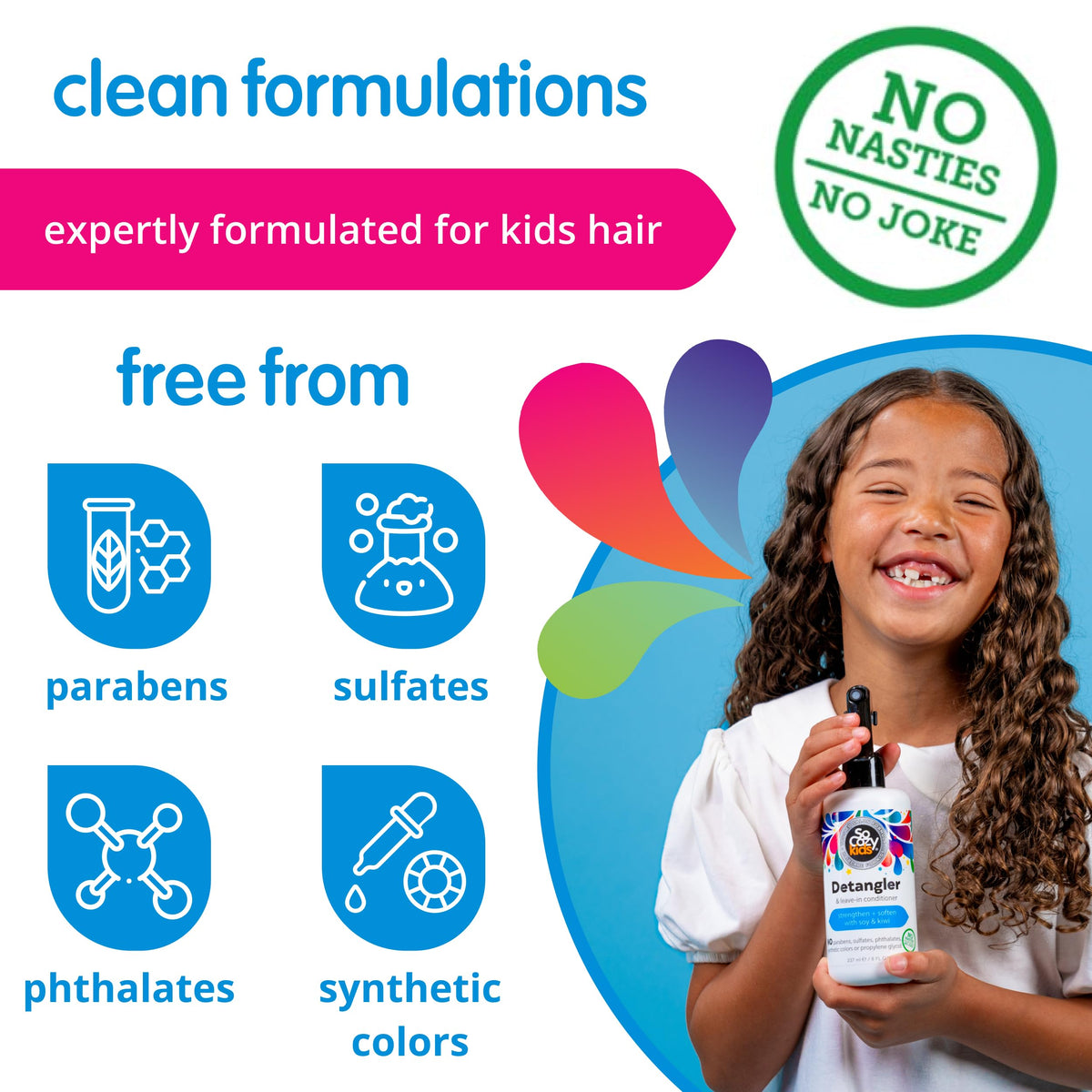 SO COZY Kids 2-in-1 Detangler & Leave In Conditioner Spray, 8 Fl Oz