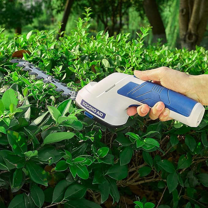 Cordless Hedge Trimmer Grass Shear - 2 in 1 Handheld 7.2V Electric Shrubbery Trimmer Grass Cutter Rechargeable Battery and Type-C