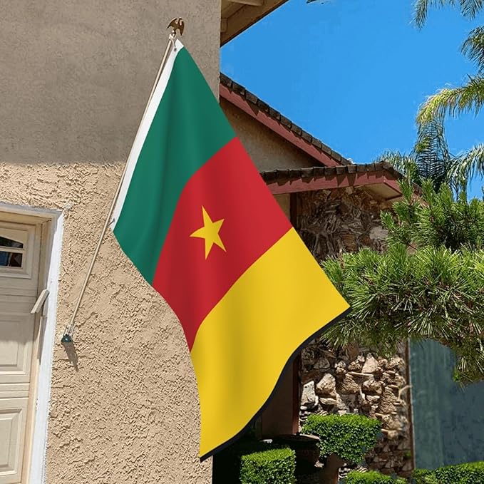 Cameroon Cameroonian Flag Garden Yard House 2x3 ft Flags Double Sided Print Banner Indoor Outdoor Party Home Decorations for Boat Dorm House Balcony