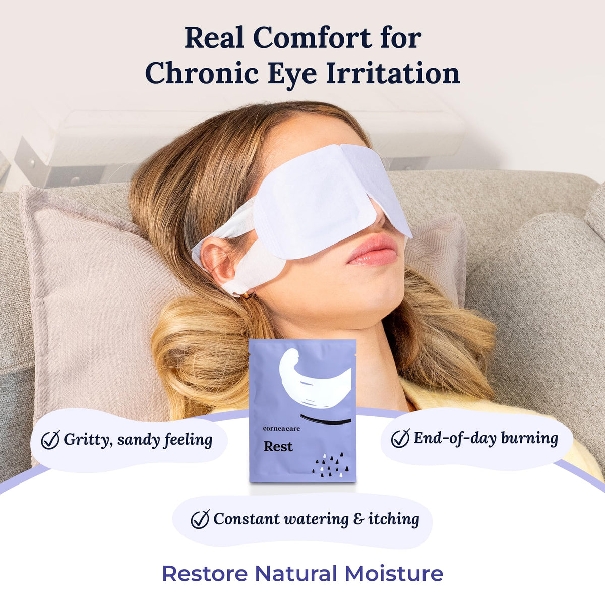 CorneaCare Rest Self Heating Warm Compress for Dry, Tired Eyes | 30 Count