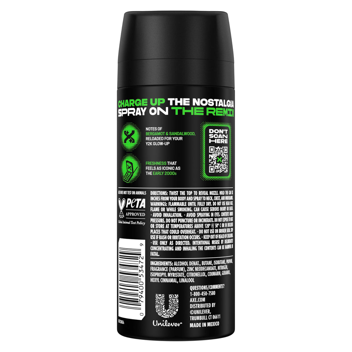 AXE Y2K Reboot Underarm Deodorant Body Spray Kilo Remix, & 2.9 oz