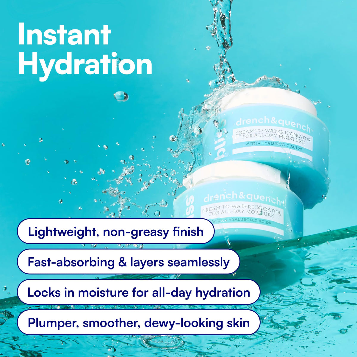 Bliss Drench & Quench Hyaluronic Acid Face Moisturizer - 1 Fl Oz - Skincare