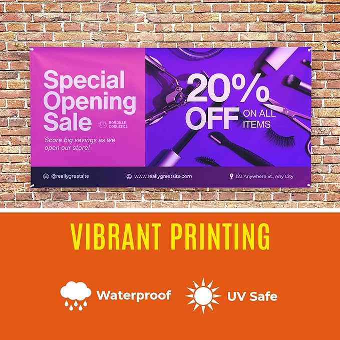 Personalized Passion Vinyl Banner 6' x 20' - Customized Banner for Business, Graduation, Birthday Parties, Indoor Outdoor Use - Full Color 13oz Vinyl Custom Signs with HD Printed Text, Photos and More