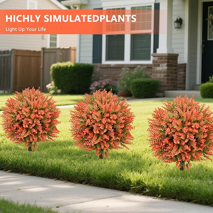 28" Artificial Boxwood Topiary Tree, UV Resistant Fall-Themed Faux Topiary for Outdoors & Indoors, Realistic Topiary Bush for Porch,Front Door, Patio,Thanksgiving & Seasonal Home Decor