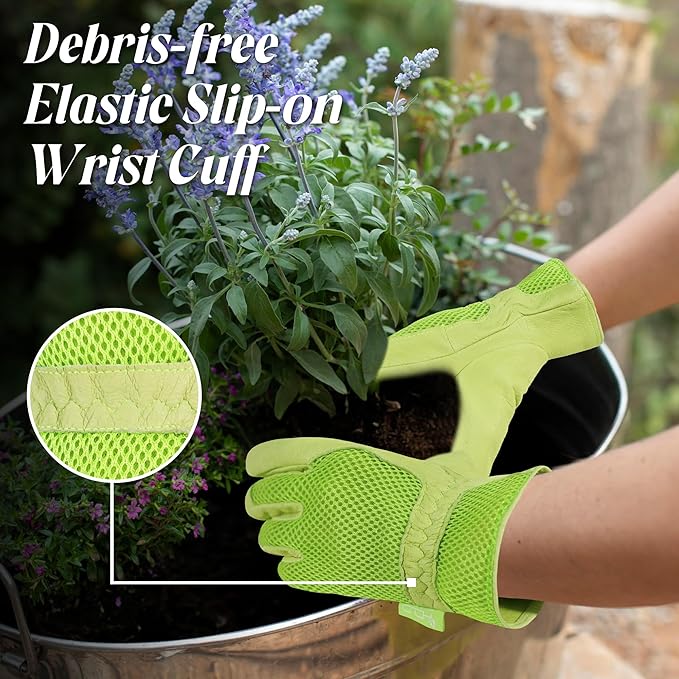 HANDLANDY Women Safety Work Gloves Utility Touch Screen Working Grip Glove for Yardwork Gardening Breathable Mechanic Gloves