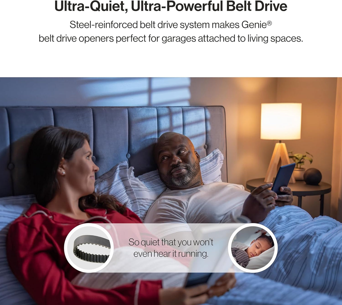Genie QuietLift Connect – WiFi Smart Garage Door Opener with Added Wireless Keypad, ¾ HPC Smart Belt Drive – Compatible with Alexa and Google Assistant, Model 3053-TKV