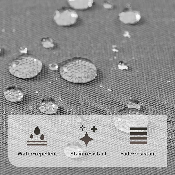 PNP FKJP 2 Pack Outdoor Chair Cushion 20" X 20" X 4", Waterproof Outdoor Seat Cushions with Non-Skid Ties,Grey (Cushion + Cover)