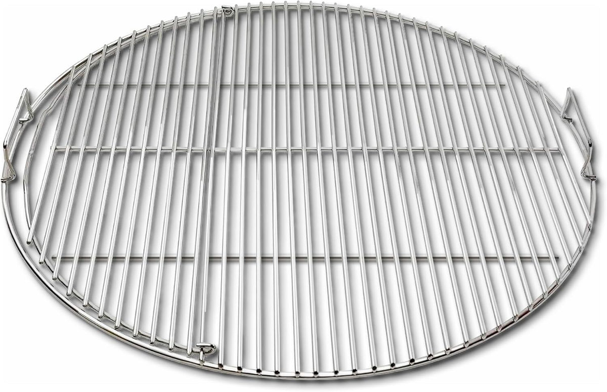 SnS Grills Slow ‘N Sear EasySpin Charcoal Grill Cooking Grate - Compatible with Weber and Other Grills, 2-Zone Stainless Steel Hinged Replacement - Tailgating & Backyard Cooking - 26” Inches