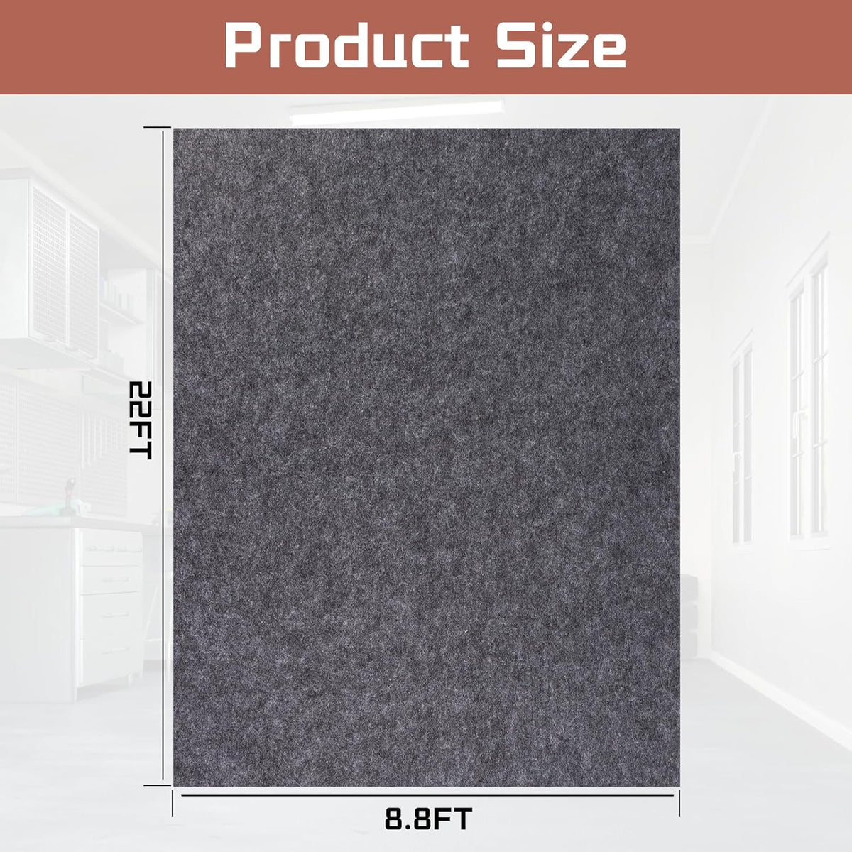 Garage Mats Oversize Garage Floor Paking Mats for Under Car, 8.8 x 22 Ft Non-Slip Gray Garage Flooring Carpets, Absorbent Oil Garage Parking Mat, Waterproof Mats