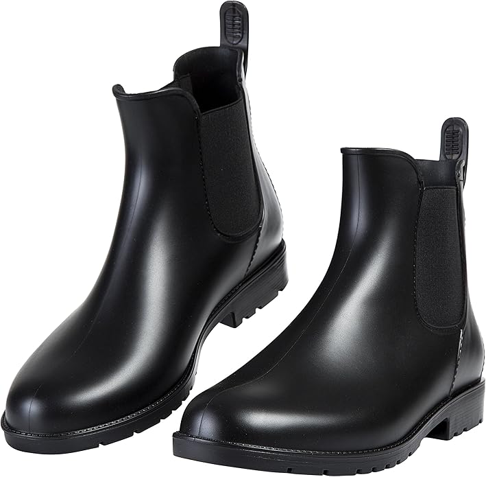 Asgard Women's Ankle Rain Boots Waterproof Chelsea Boots