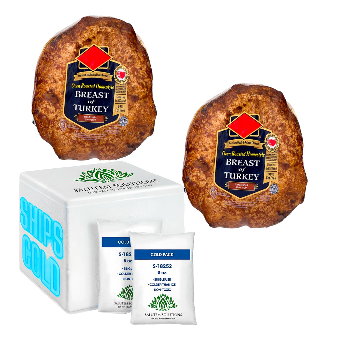 Salutem Vita - Oven Roasted Homestyle Turkey Breast Tender and Juicy for Sandwiches and Salads 1.25 lbs. (actual weight may vary within 5%) - Pack