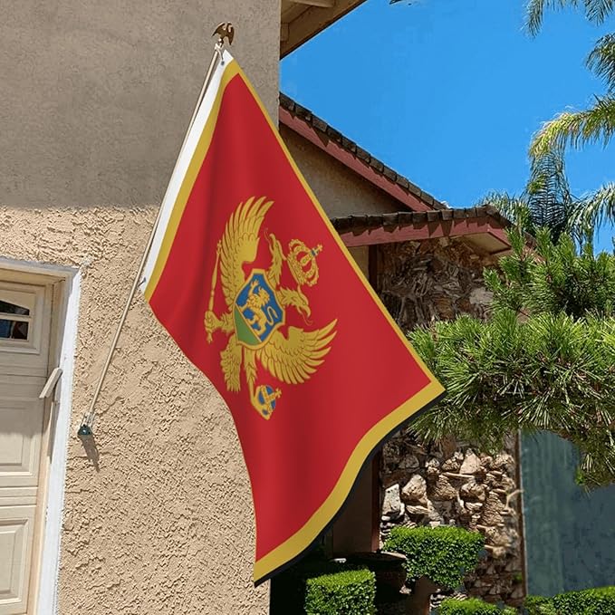 Montenegro Flag Garden Yard House 2x3 ft Flags Double Sided Print Banner Indoor Outdoor Party Home Decorations for Boat Dorm House Balcony