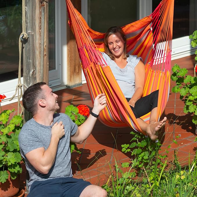 LA SIESTA® - Large Comfort Domingo Hammock Swing Chair & CasaMount - Weather & Tear Resistant Hanging Chair - Outdoor Indoor Hammock Chair w/Suspension Kit for Walls Ceilings Square Beams - Toucan