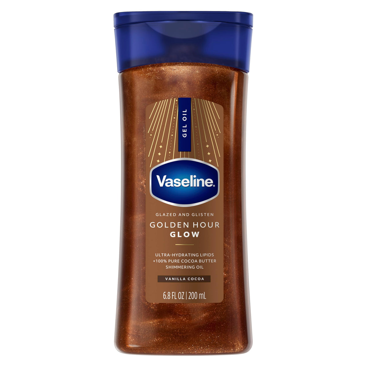 Vaseline Glazed and Glisten Golden Hour Body Gel Oil Shimmering 6.8oz 1ct