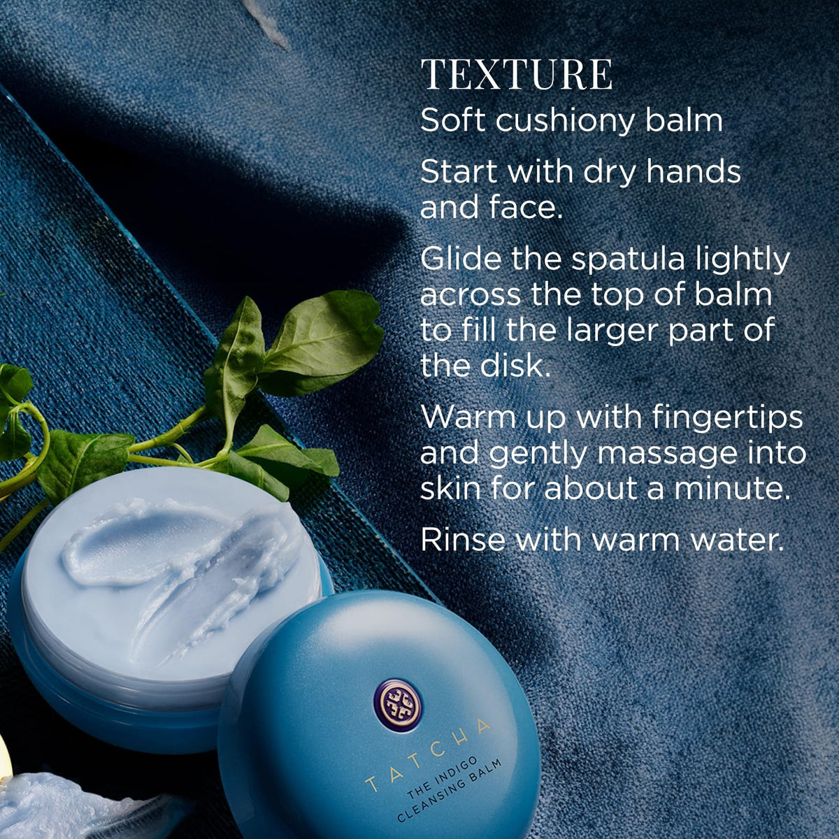 TATCHA The Indigo Cleansing Balm, Waterproof Makeup Removing Cleanser